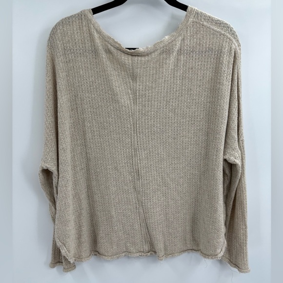 Urban outfitters Out from Under Slouchy Thermal Shirt Waffle beige Knit small - Picture 9 of 16